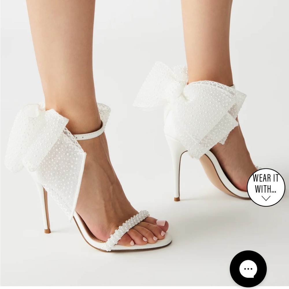 Steve Madden BENNI white bow heels